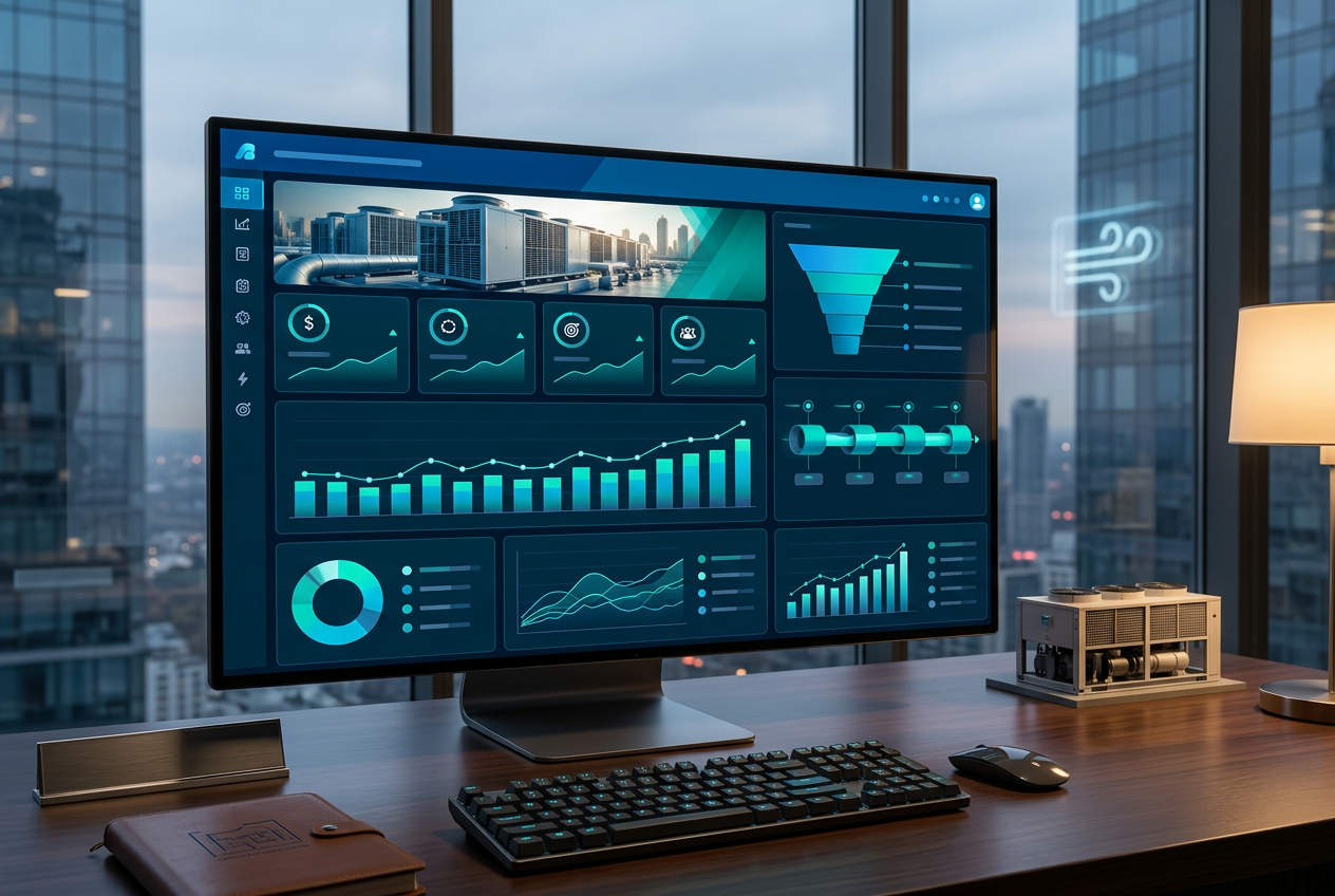 Executive revenue operations dashboard showing recovered HVAC opportunities